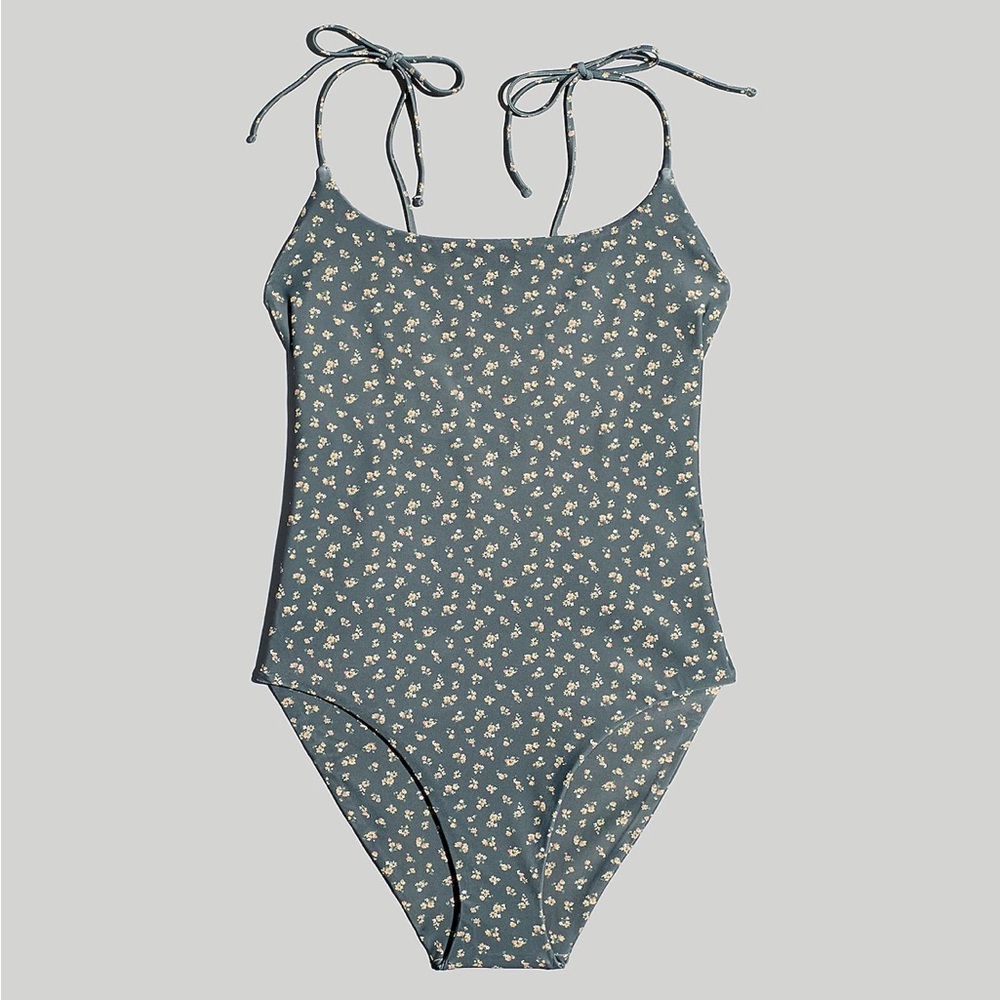 Madewell Tie Spaghetti-Strap One-Piece Swimsuit NWT